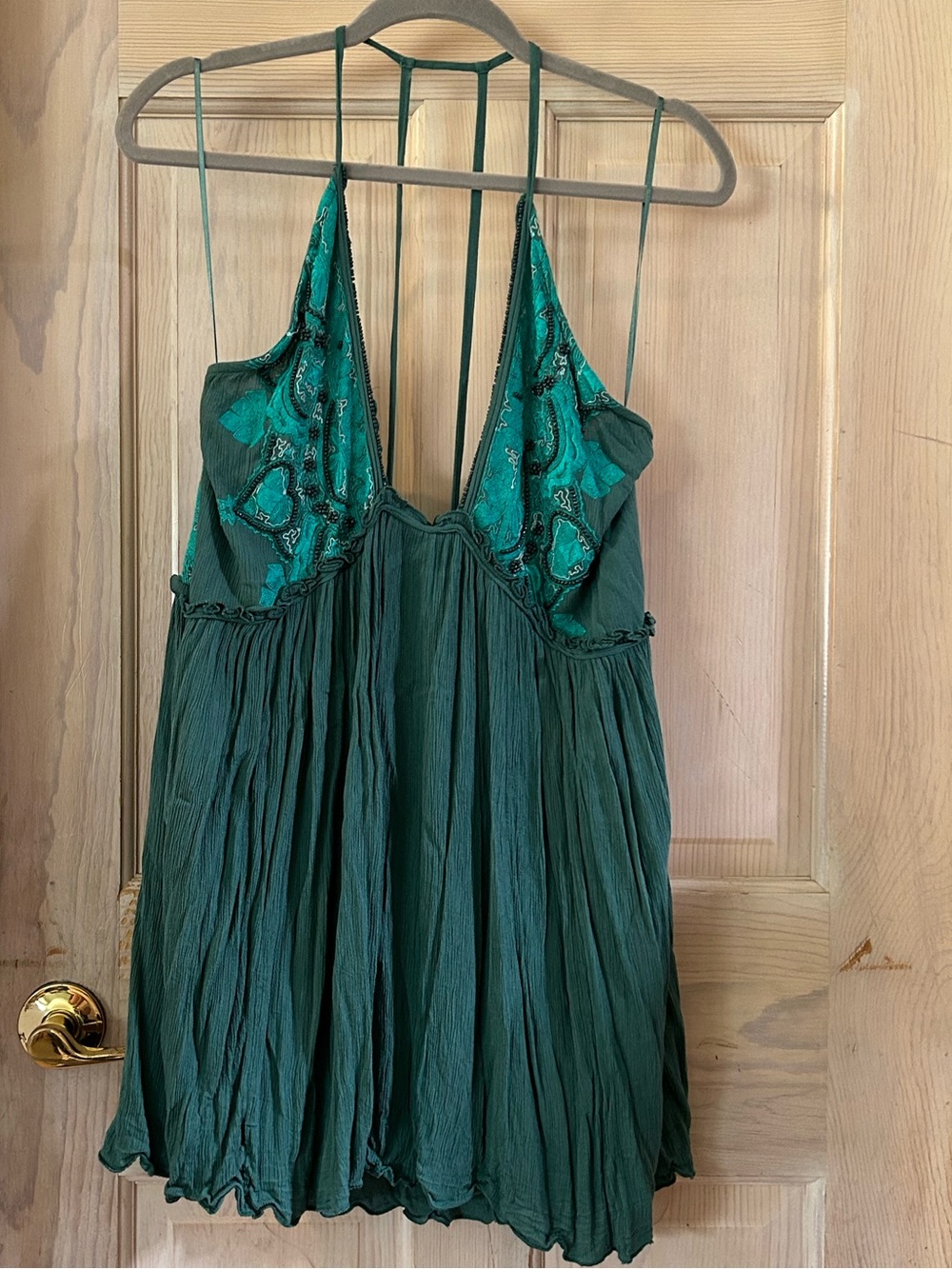 Intimately Free People Green/Teal Beaded Dress. Women’s Large